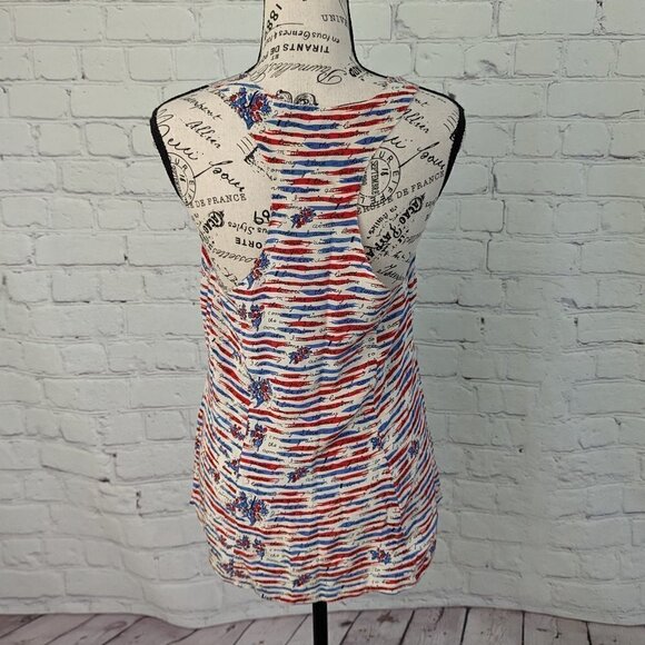 Joie blue red blue french love Silk blouse XS - Picture 2 of 5